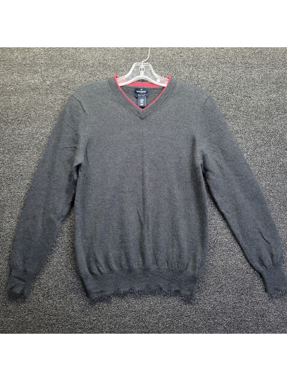 Daniel Hechter Paris Men's Sz Medium Grey Pullover Sweater V Neck Merino Wool
